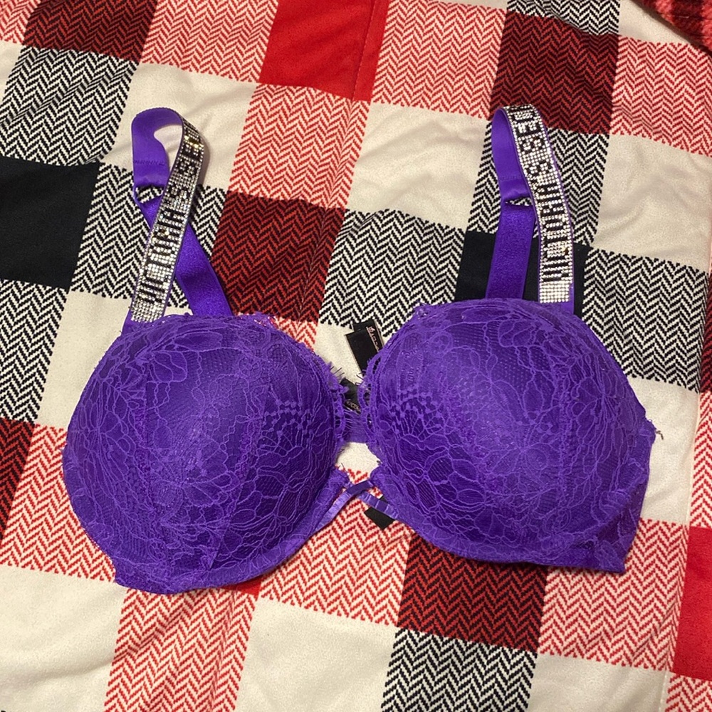 VS purple lace push-up bra